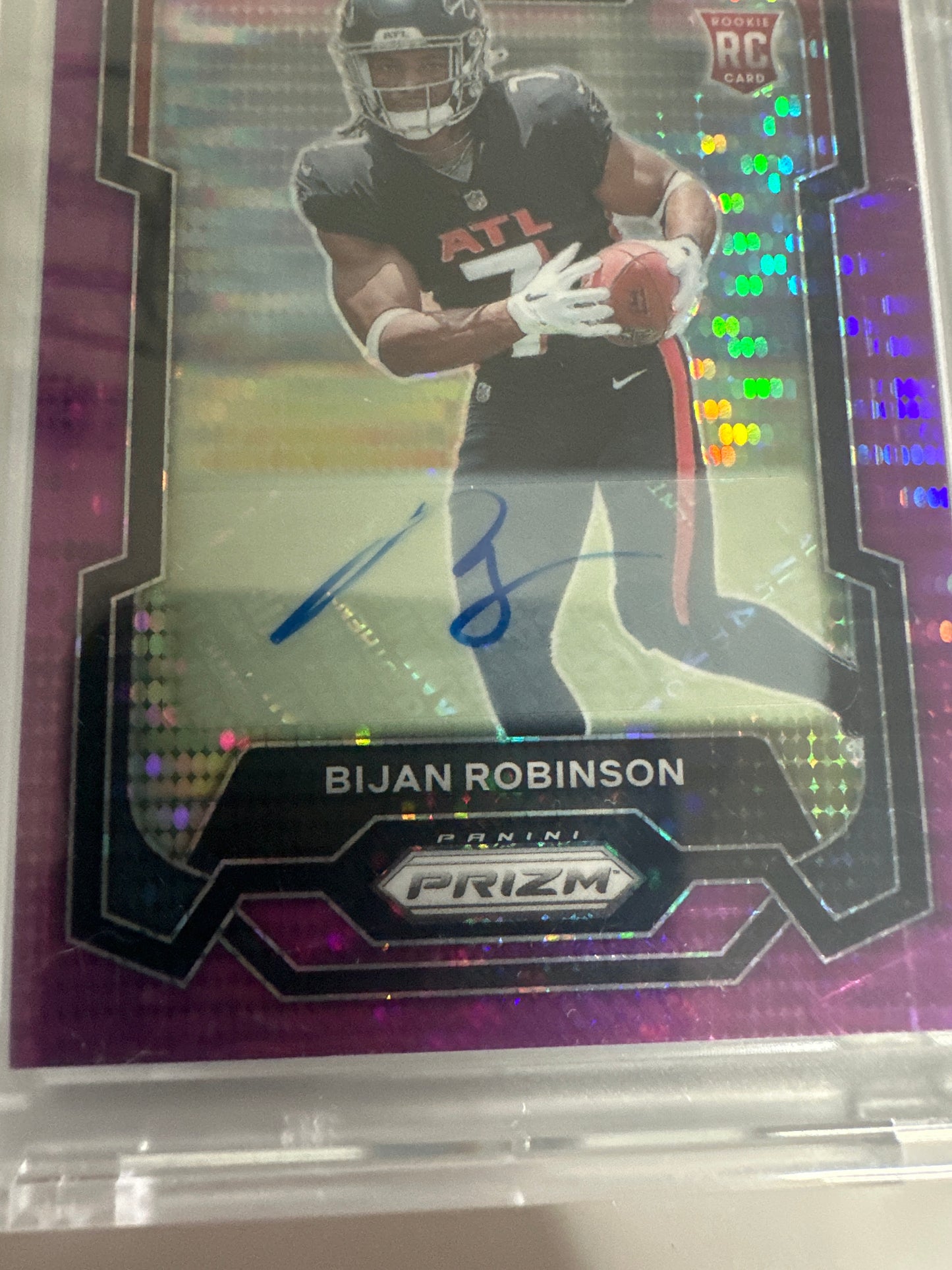 2023 Panini Prizm Bijan Robinson Purple Pulsar Prizm Refractor Auto