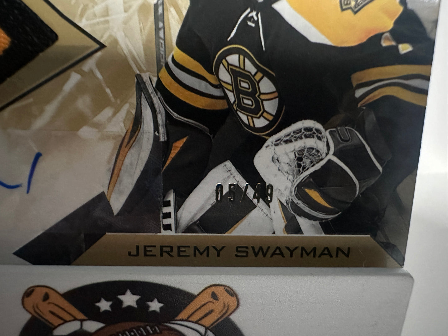 2022 Upperdeck Black Diamond Jeremy Swayman Diamond Debut Relics Patch Auto 5/49!