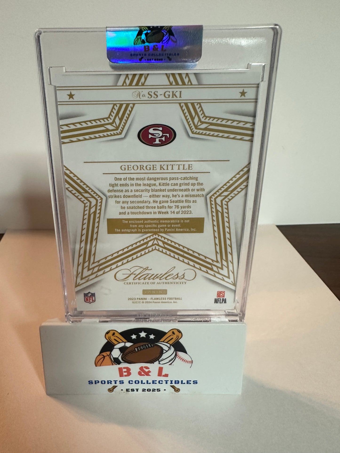 2023 Panini Flawless George Kittle Jersey patch Auto 02/20! 🔥