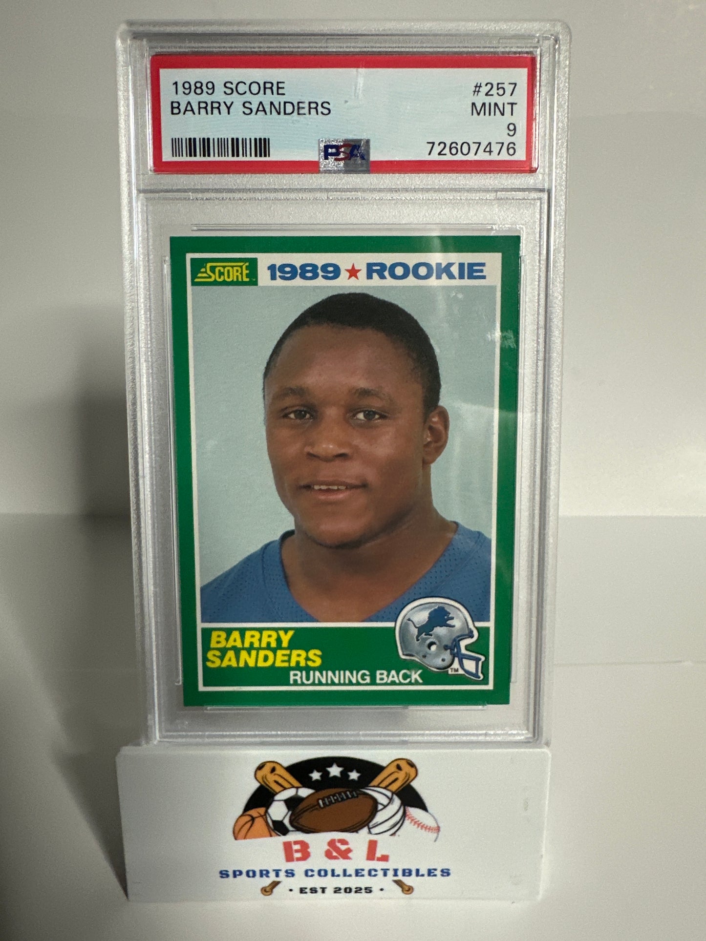 1989 Score Barry Sanders Rookie Card! PSA 9 MINT!
