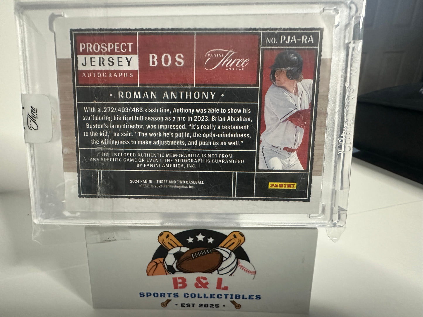 2024 Panini Three and Two Roman Anthony RPA Auto 19/32 JERSEY MATCH! 😳