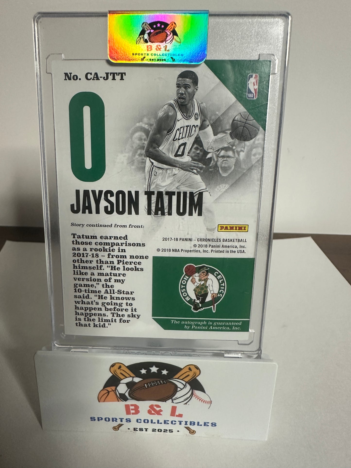 2018 Panini Chronicles Jayson Tatum Auto Numbered 1/99! First on Print!