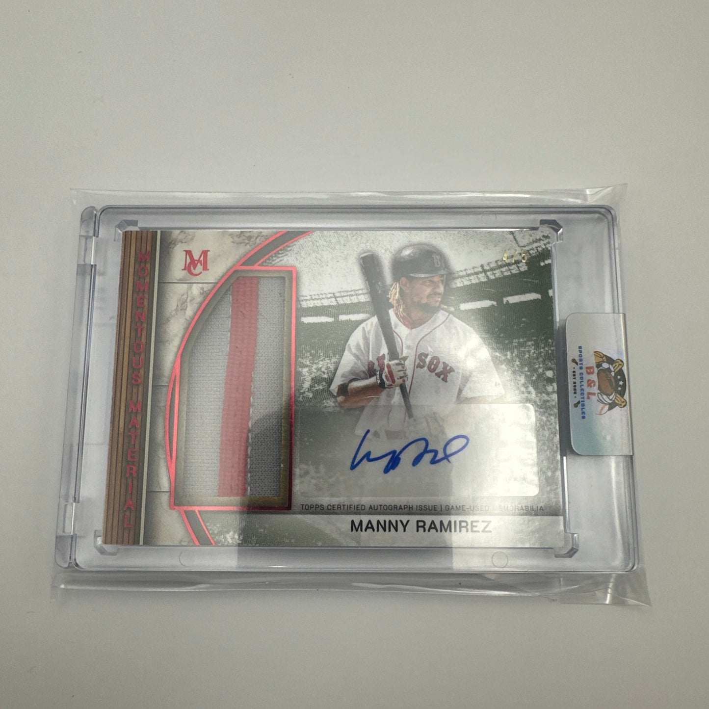 2025 Topps Museum Manny Ramirez Momentous Material Jumbo Patch Auto Ruby 4/5! 🔥
