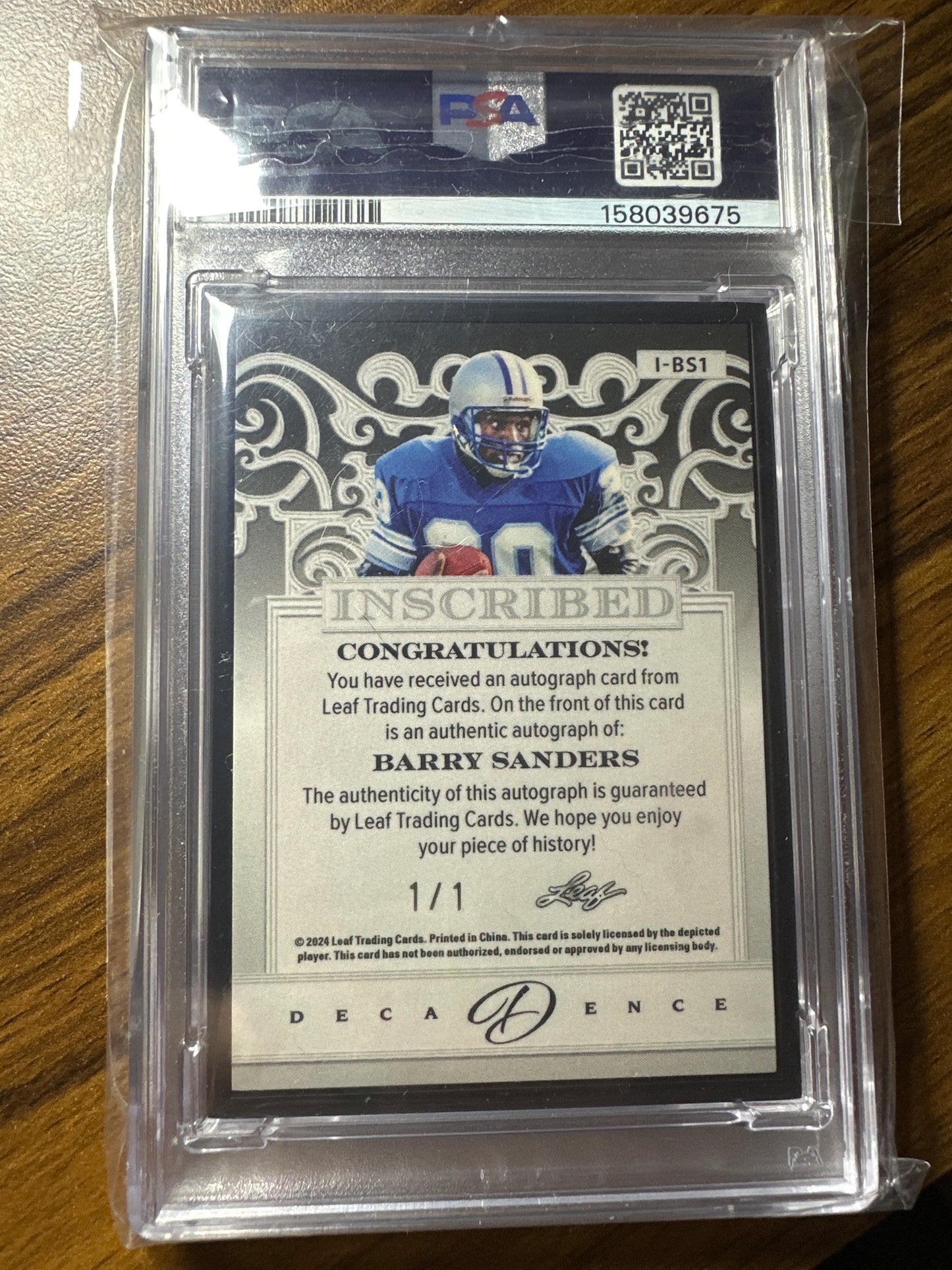 2024 Leaf Inscribed Barry Sanders βLion Kingβ π¦ π Auto 1/1!!π₯π₯π³π³ ONE OF ONE! PSA auto 10!!