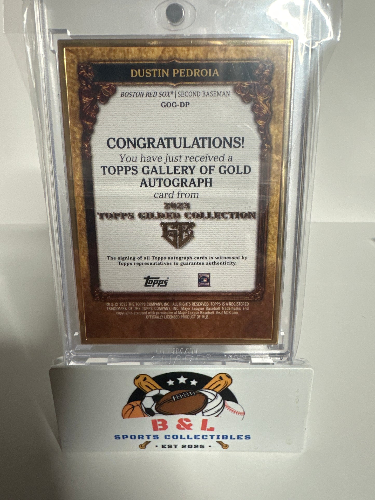 2023 Topps Gilded Collection Dustin Pedroia Gold Auto 12/50 🔥