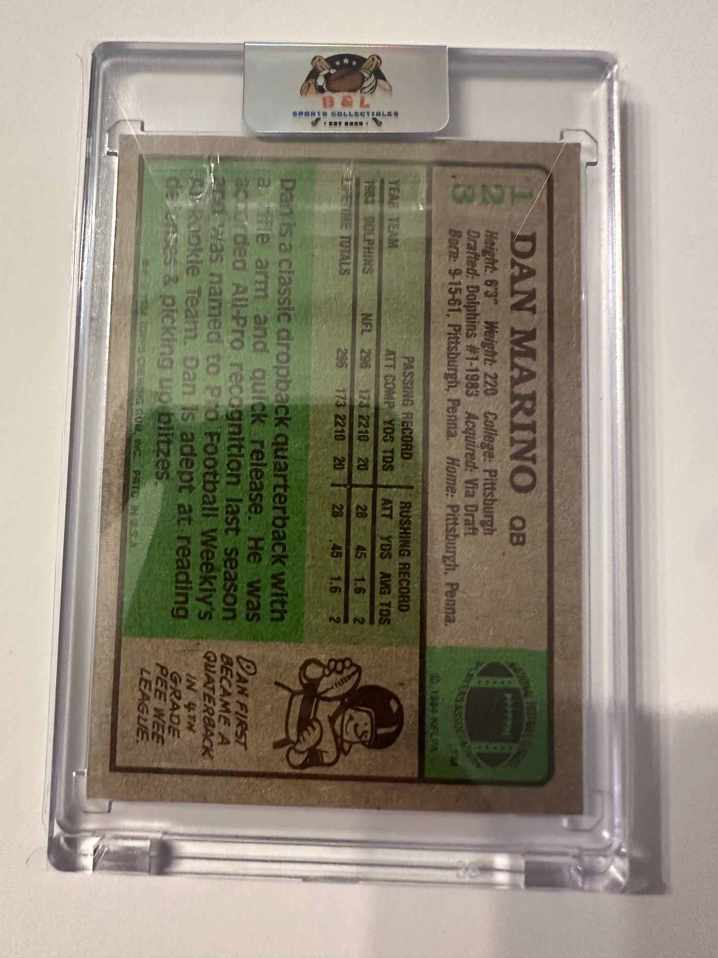 1984 Topps Dan Marino Rookie Card