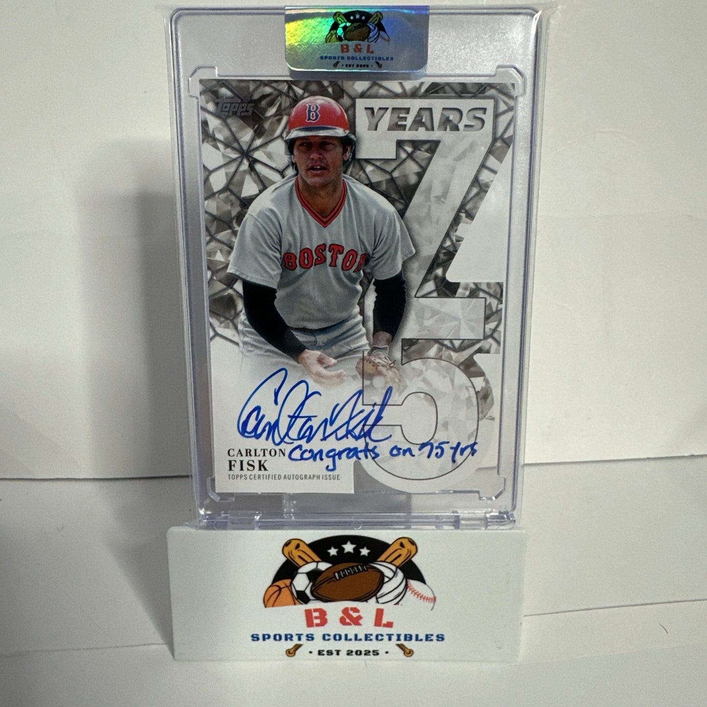 2026 Topps Series 1 Carlton Fisk 75 Years - Auto - 56/75 - RARE  INSCRIPTION 🔥