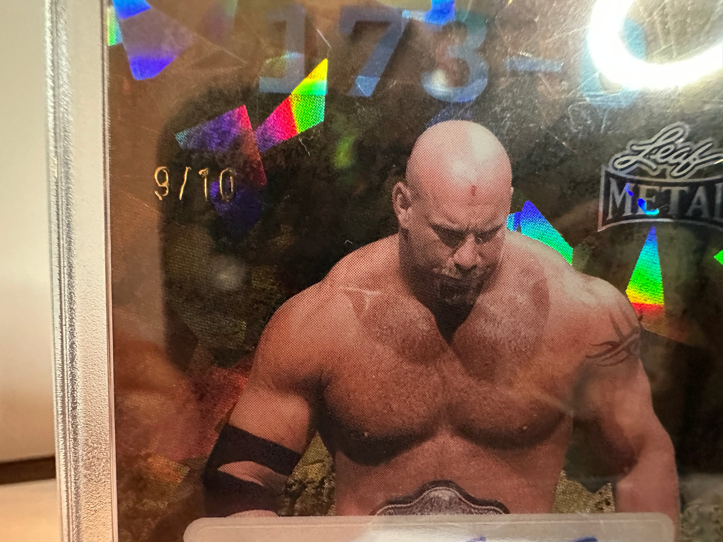 2024 Leaf Metal Hulk Hogan and Goldberg duel Auto 9/10!