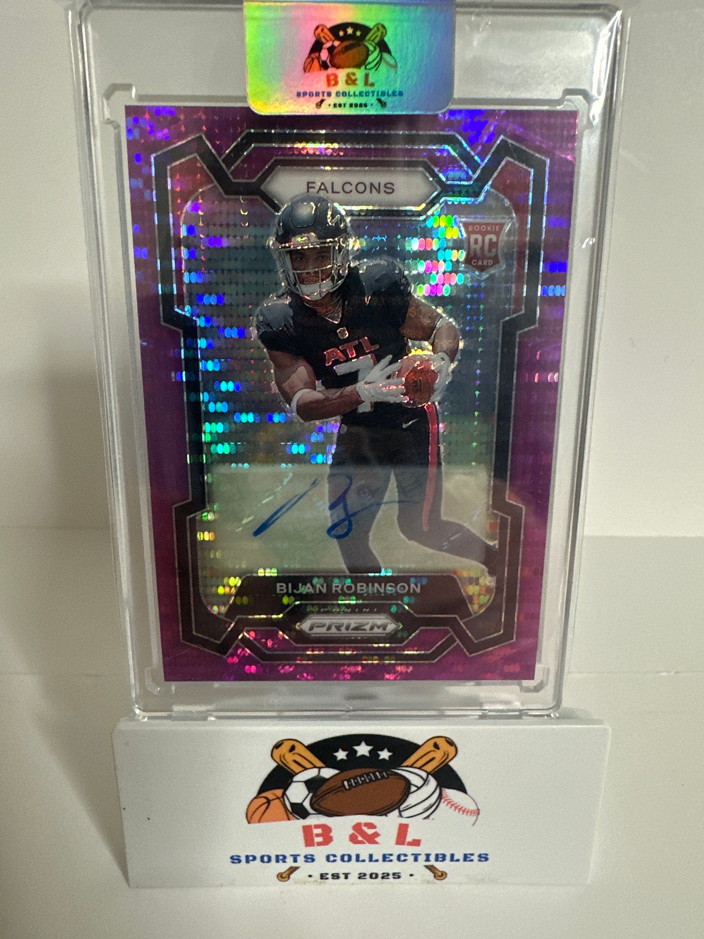 2023 Panini Prizm Bijan Robinson Purple Pulsar Prizm Refractor Auto