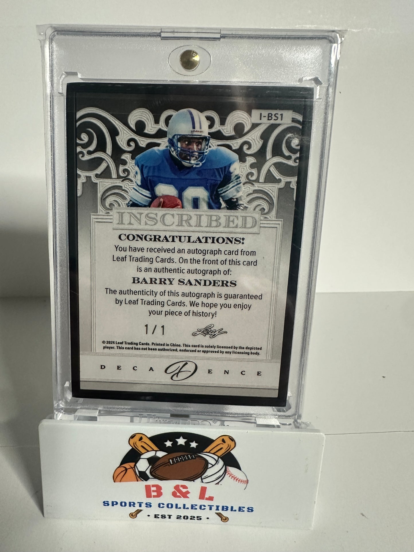 2024 Leaf Inscribed Barry Sanders “Lion King” 🦁 👑 Auto 1/1!!🔥🔥😳😳 ONE OF ONE!