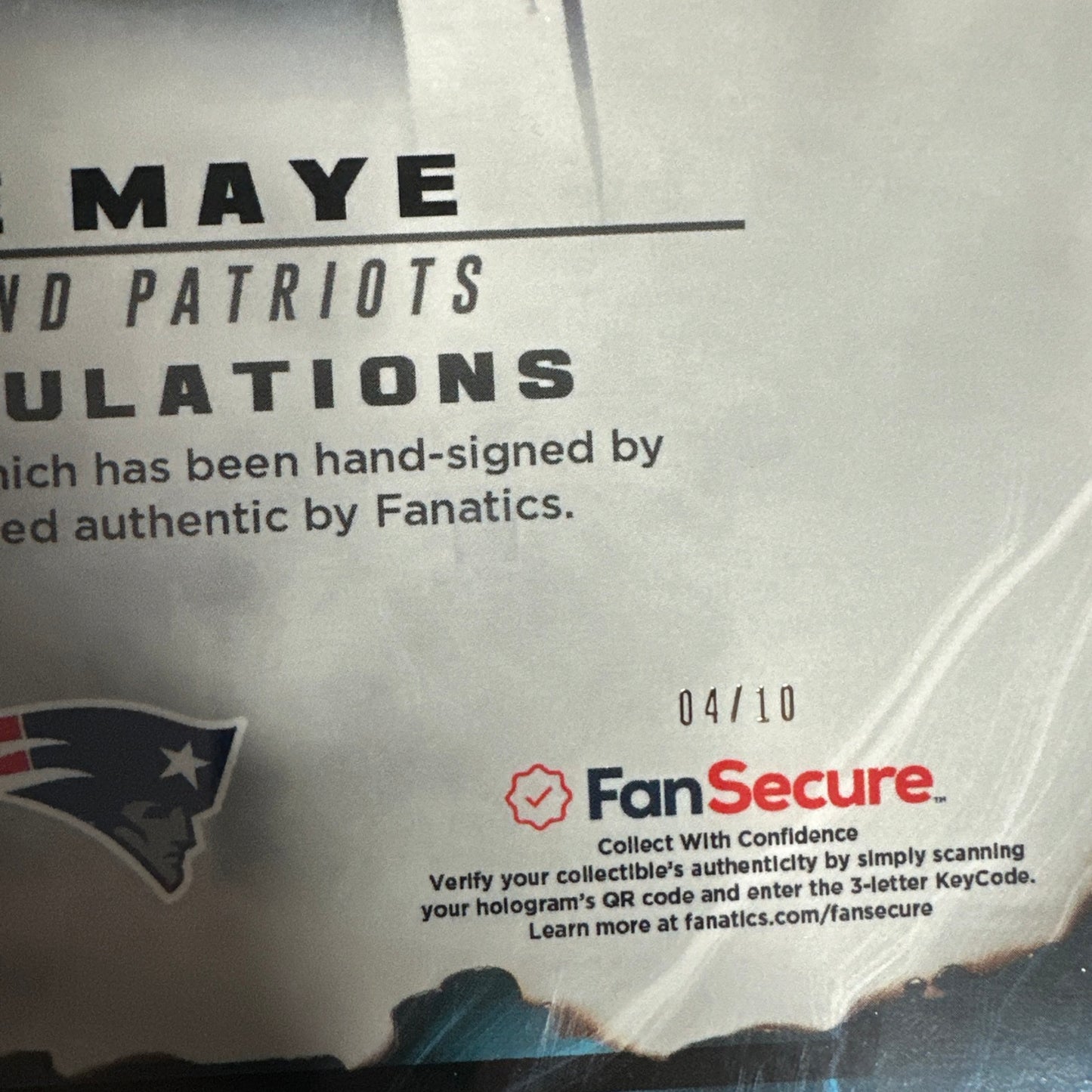 2024 Drake Maye Rookie Fanatics Emanate 04/10! 😳Auto under wraps Blue🔥🔥💥