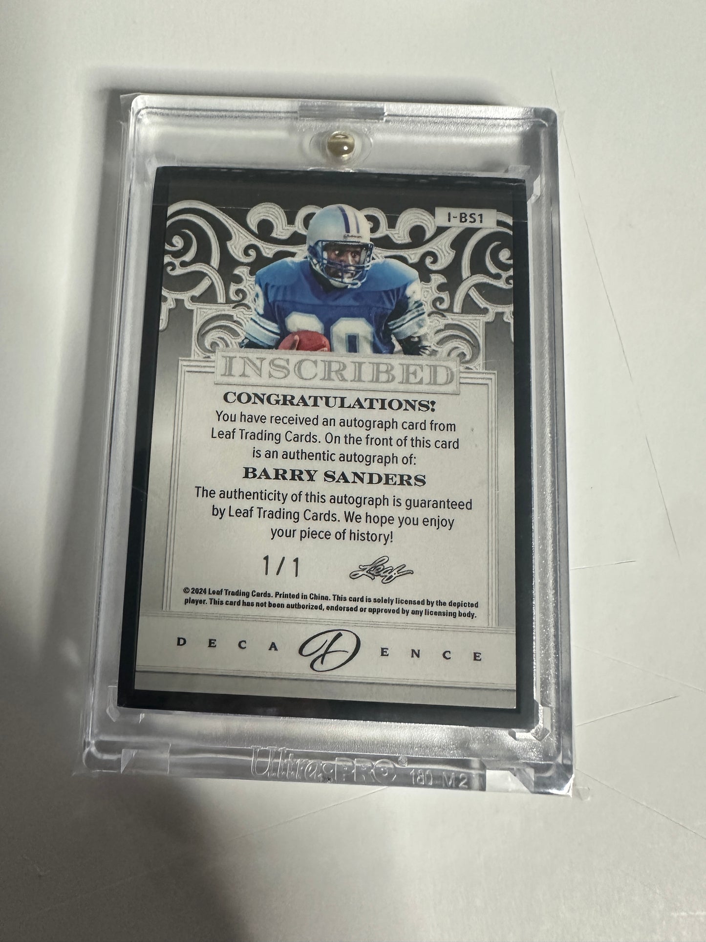 2024 Leaf Inscribed Barry Sanders “Lion King” 🦁 👑 Auto 1/1!!🔥🔥😳😳 ONE OF ONE!