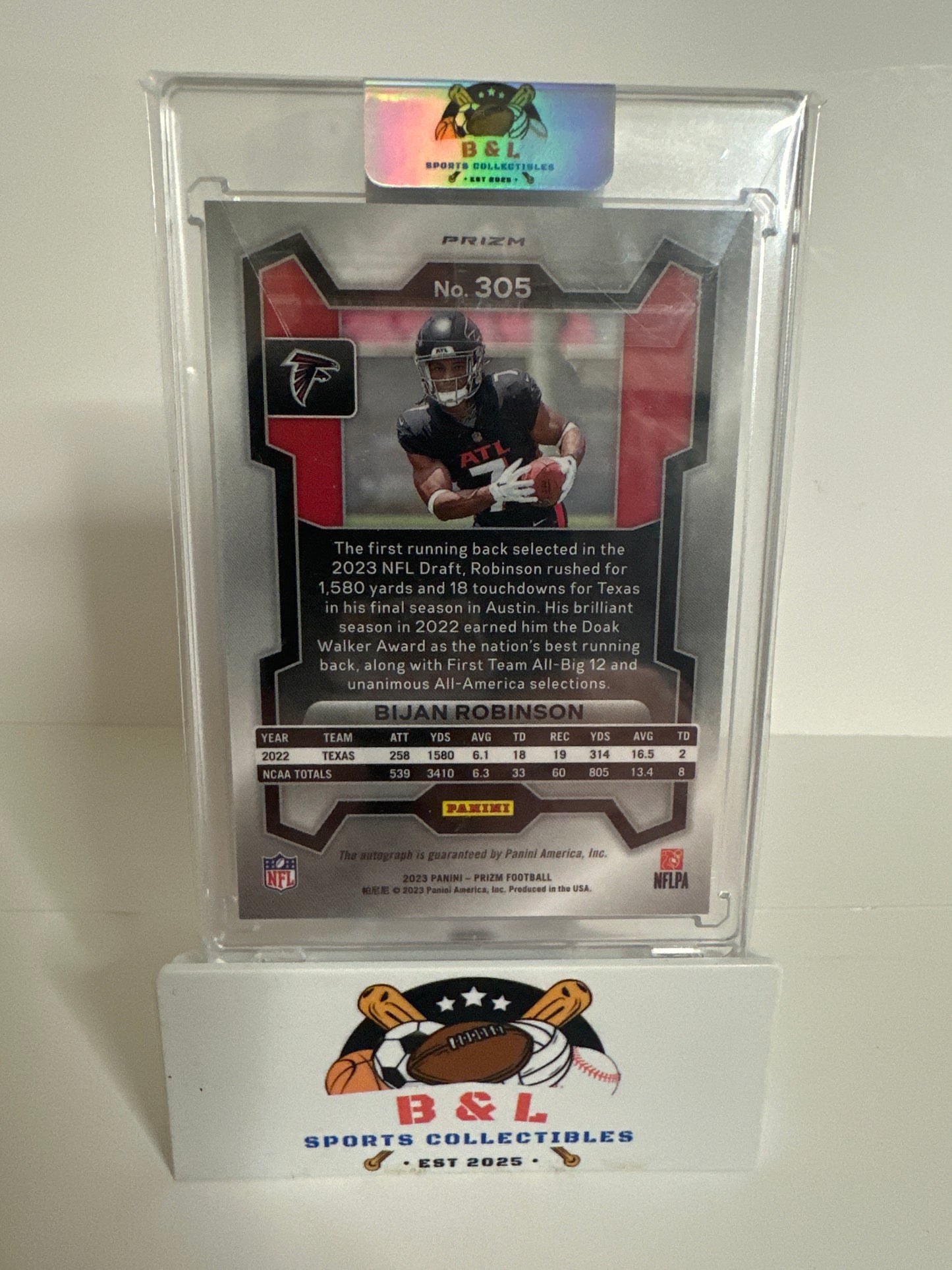 2023 Panini Prizm Bijan Robinson Purple Pulsar Prizm Refractor Auto