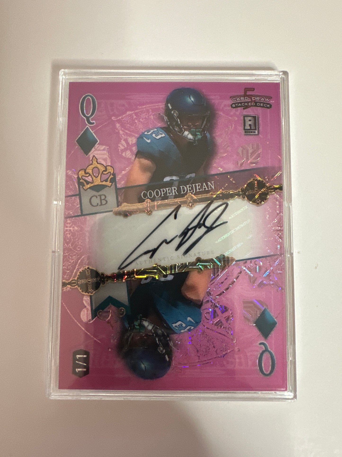 2024 Cooper DeJean AUTO Wild Card 5 Card Draw Pink Queen Of Diamonds Auto 1/1