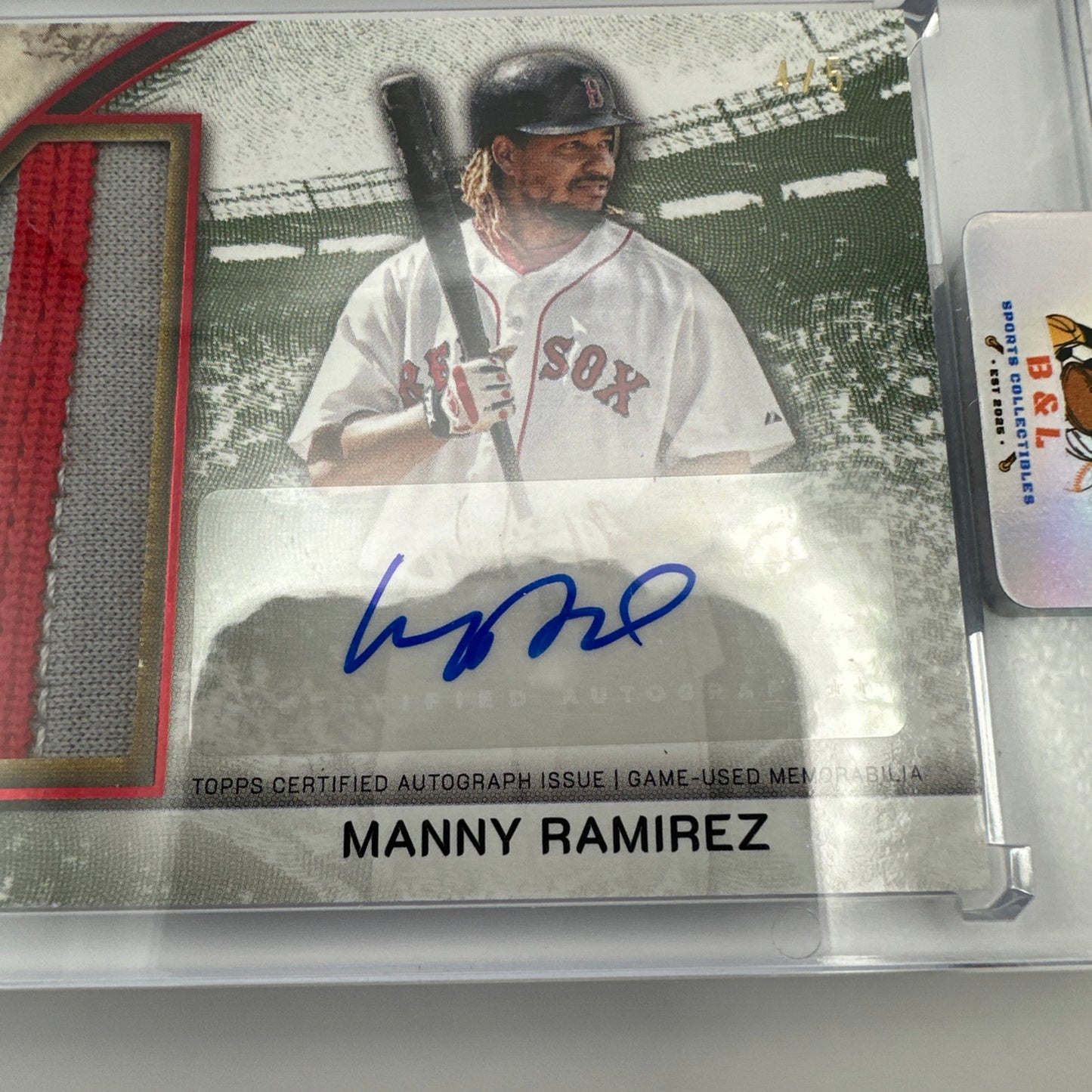 2025 Topps Museum Manny Ramirez Momentous Material Jumbo Patch Auto Ruby 4/5! 🔥