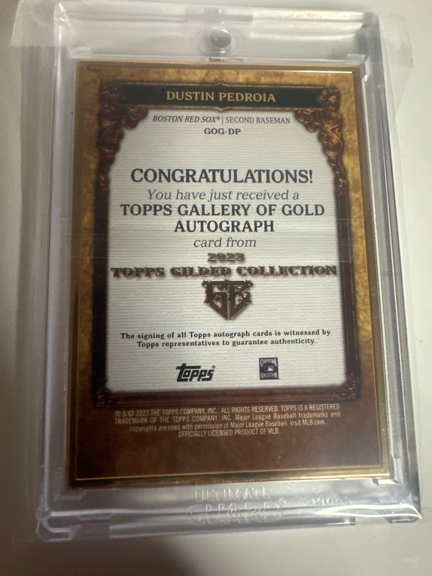 2023 Topps Gilded Collection Dustin Pedroia Gold Auto 12/50 🔥