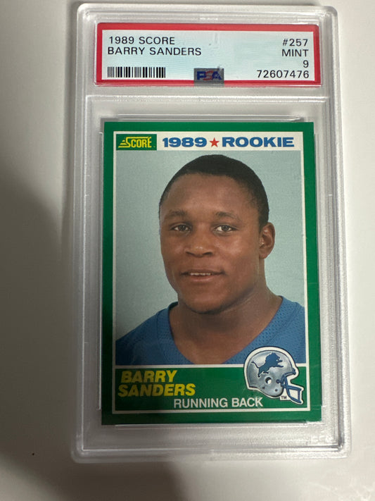 1989 Score Barry Sanders Rookie Card! PSA 9 MINT!