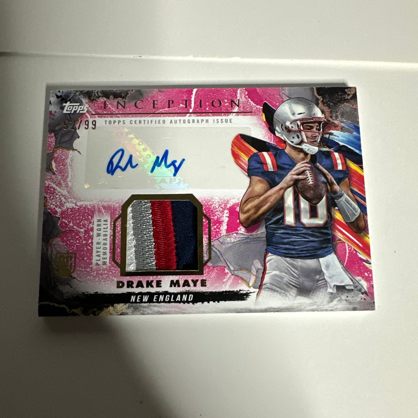 2024 Topps Inception Drake Maye Provenance 4 Color Patch Auto RPA 52/99 🔥🔥