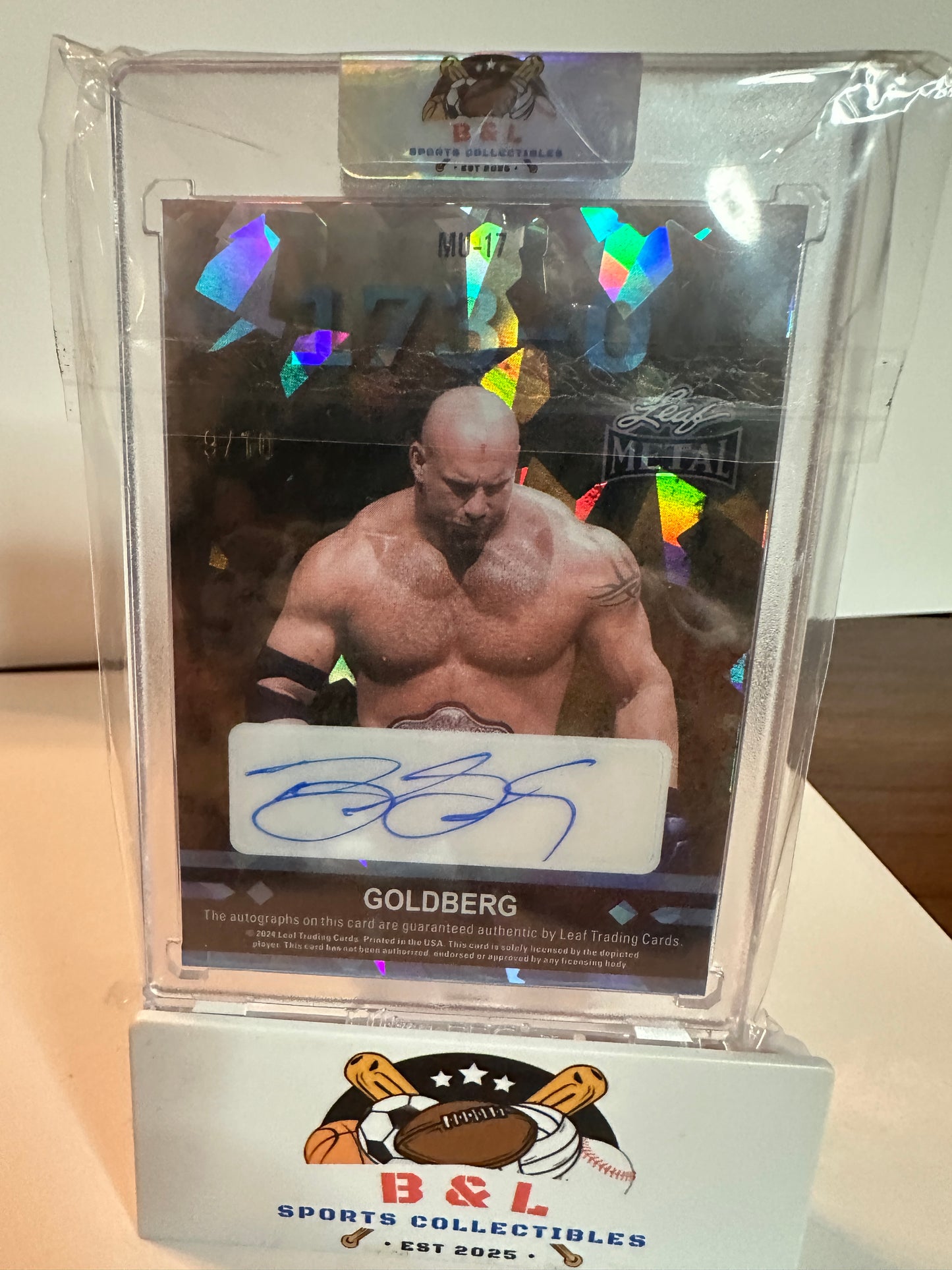 2024 Leaf Metal Hulk Hogan and Goldberg duel Auto 9/10!