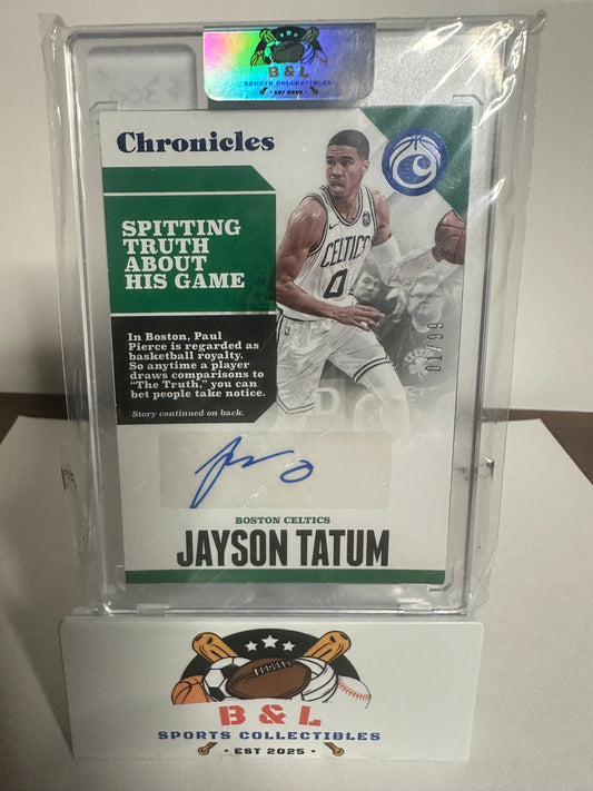 2018 Panini Chronicles Jayson Tatum Auto Numbered 1/99! First on Print!