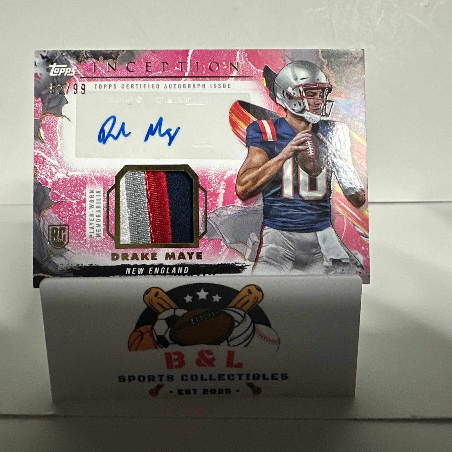 2024 Topps Inception Drake Maye Provenance 4 Color Patch Auto RPA 52/99 🔥🔥