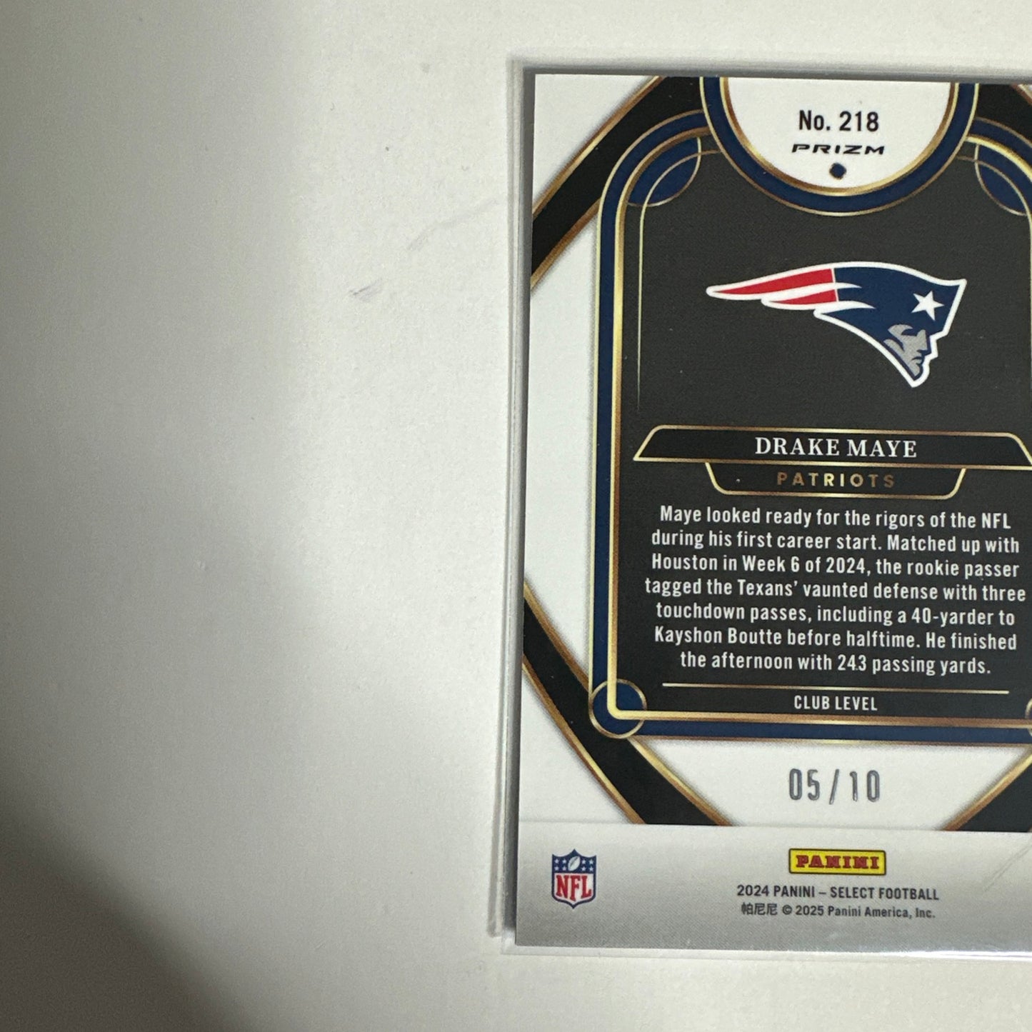 DRAKE MAYE 2024 Panini Select Club Level #218 GOLD Disco Prizm 5/10 ⭐️🔥😳RC!!!