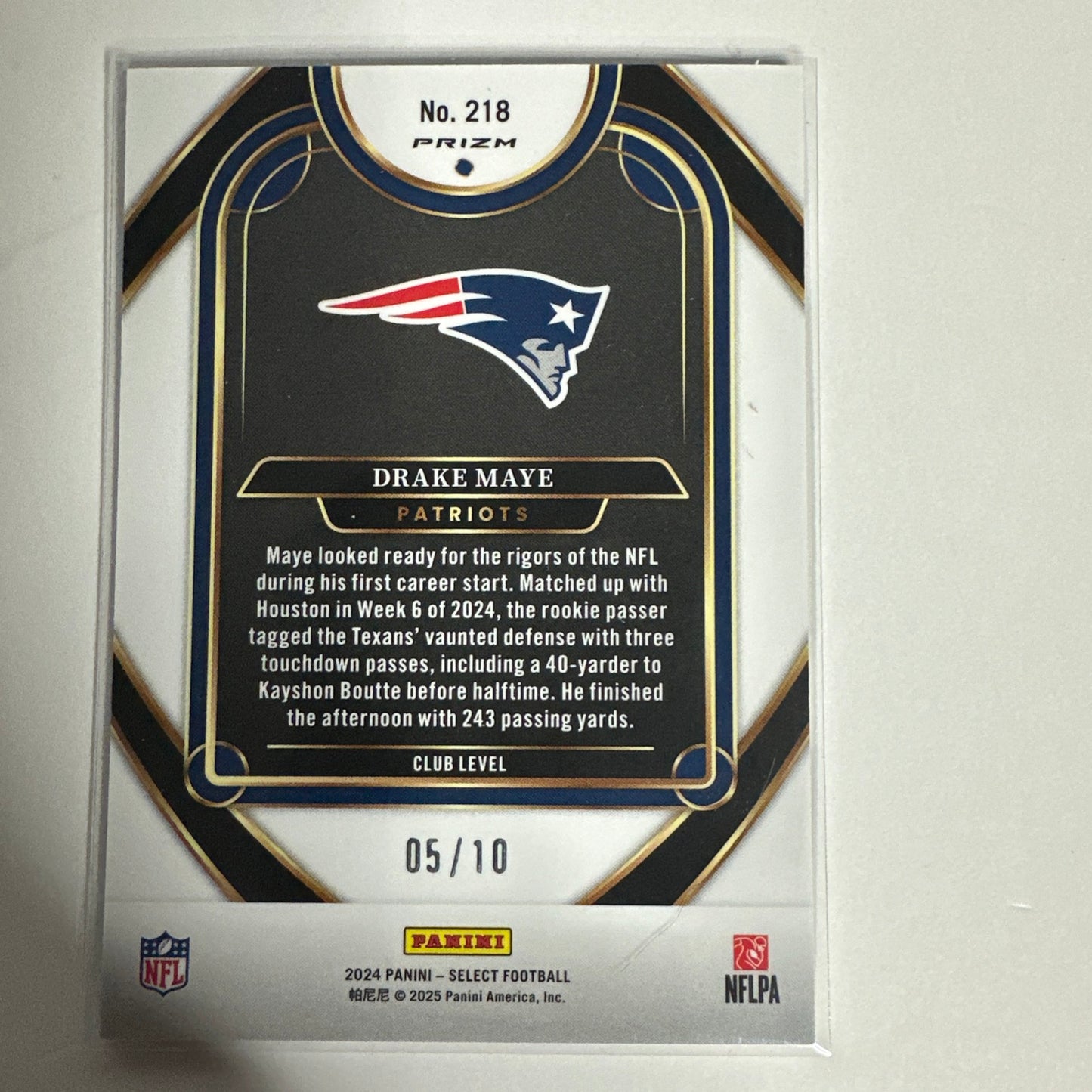 DRAKE MAYE 2024 Panini Select Club Level #218 GOLD Disco Prizm 5/10 ⭐️🔥😳RC!!!