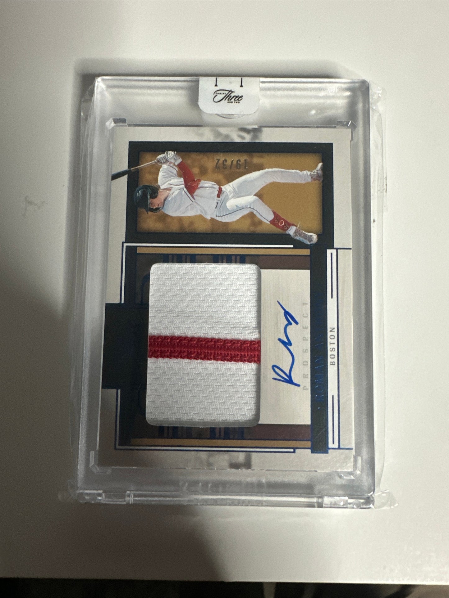 2024 Panini Three and Two Roman Anthony RPA Auto 19/32 JERSEY MATCH! 😳