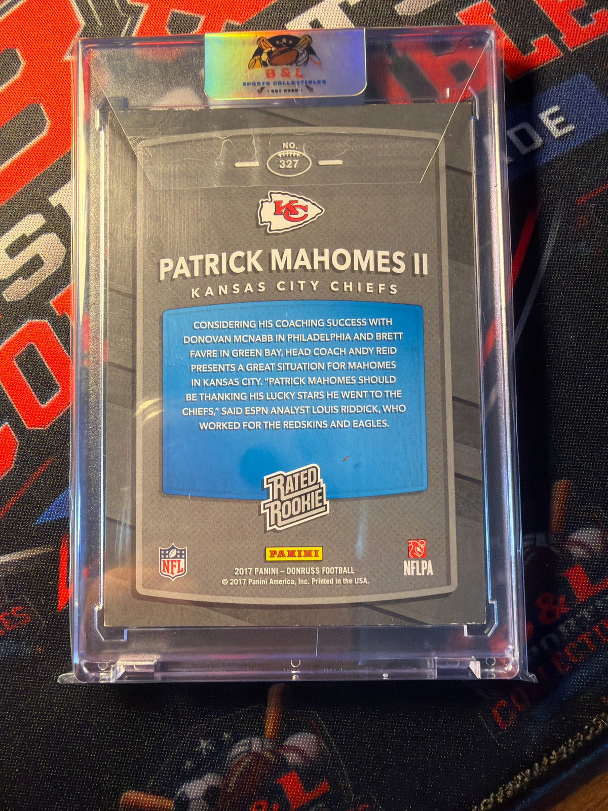 2017 Panini Donruss Patrick Mahomes II Rated Rookie RC #327 Base