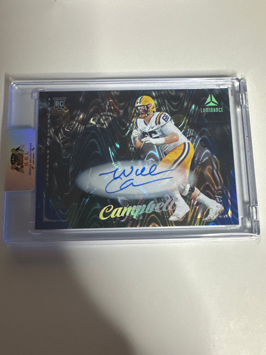 2025 Panini Luminance Will Campbell Auto Numbered 01/50 🔥 First on Print!