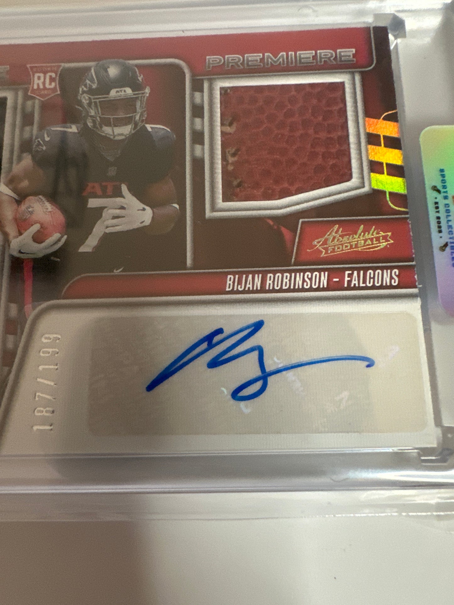 2023 Panini Absolute Rookie Premiere Materials /199 Bijan Robinson RapA Auto RC 187/199 🔥🔥