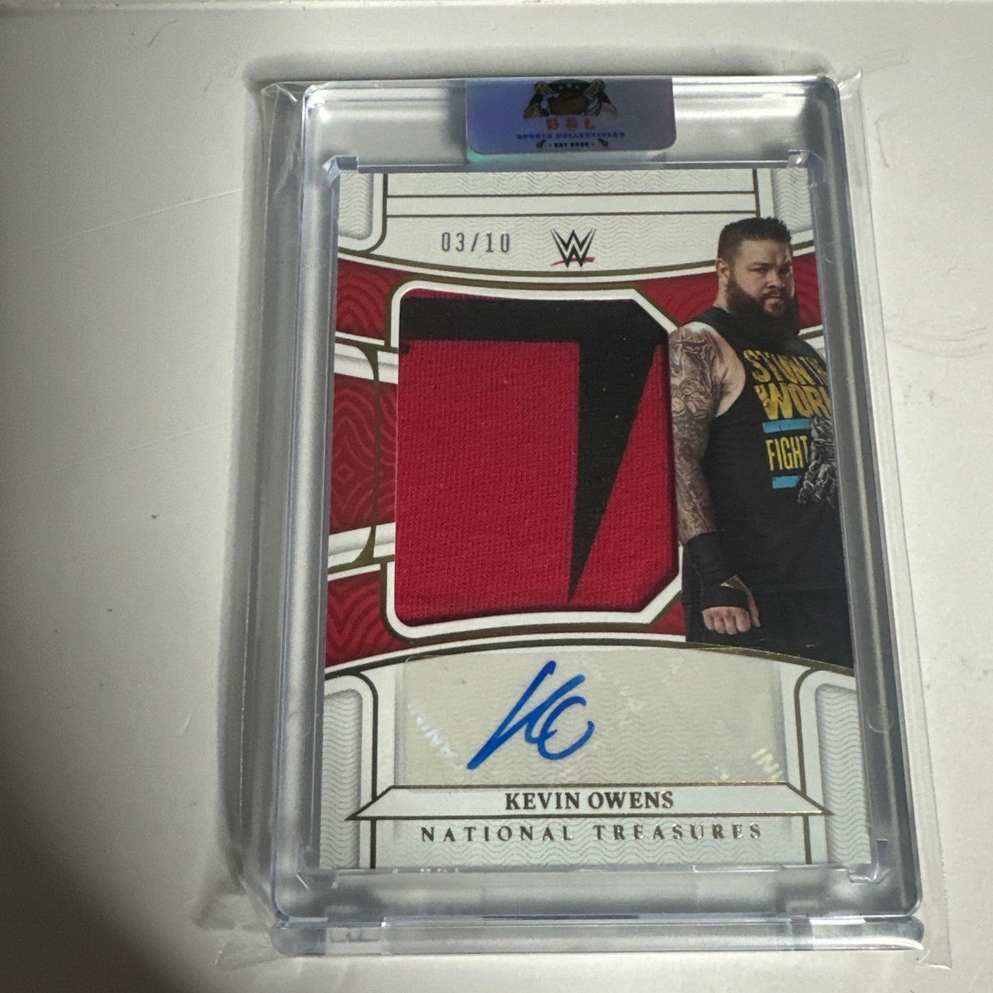 2022 WWE Panini Chronicles National Treasures Kevin Owens Patch Auto 03/10! 🔥