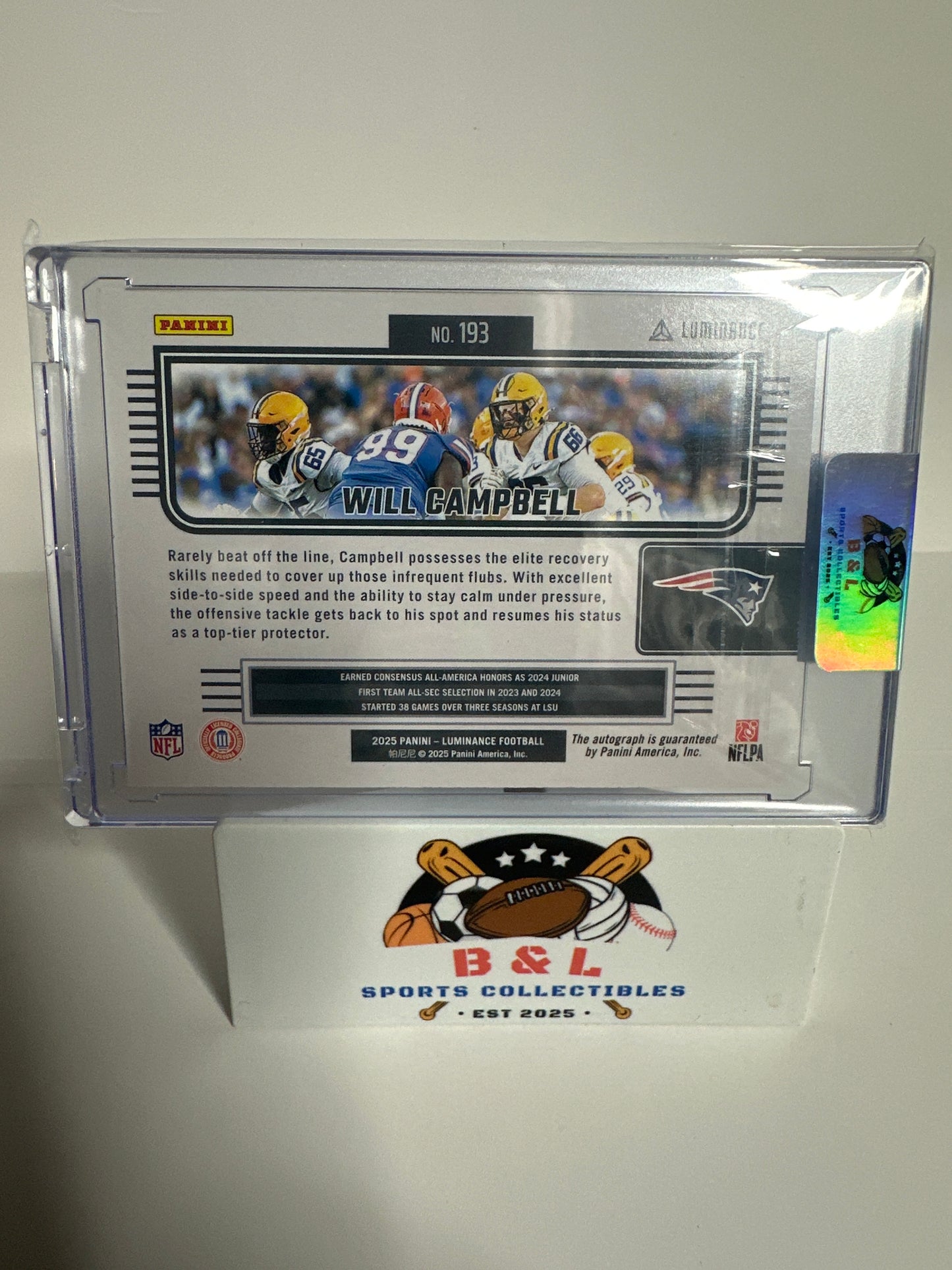 2025 Panini Luminance Will Campbell Auto Numbered 01/50 🔥 First on Print!