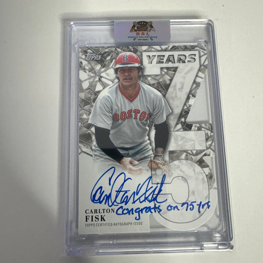 2026 Topps Series 1 Carlton Fisk 75 Years - Auto - 56/75 - RARE  INSCRIPTION 🔥