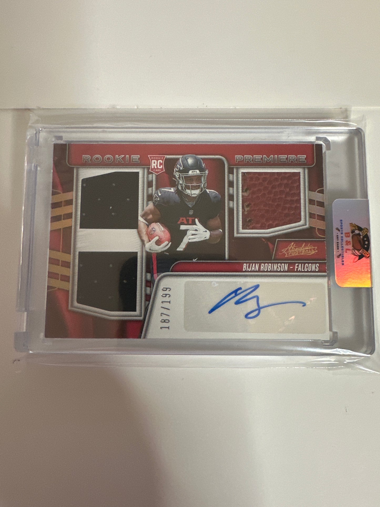 2023 Panini Absolute Rookie Premiere Materials /199 Bijan Robinson RapA Auto RC 187/199 🔥🔥