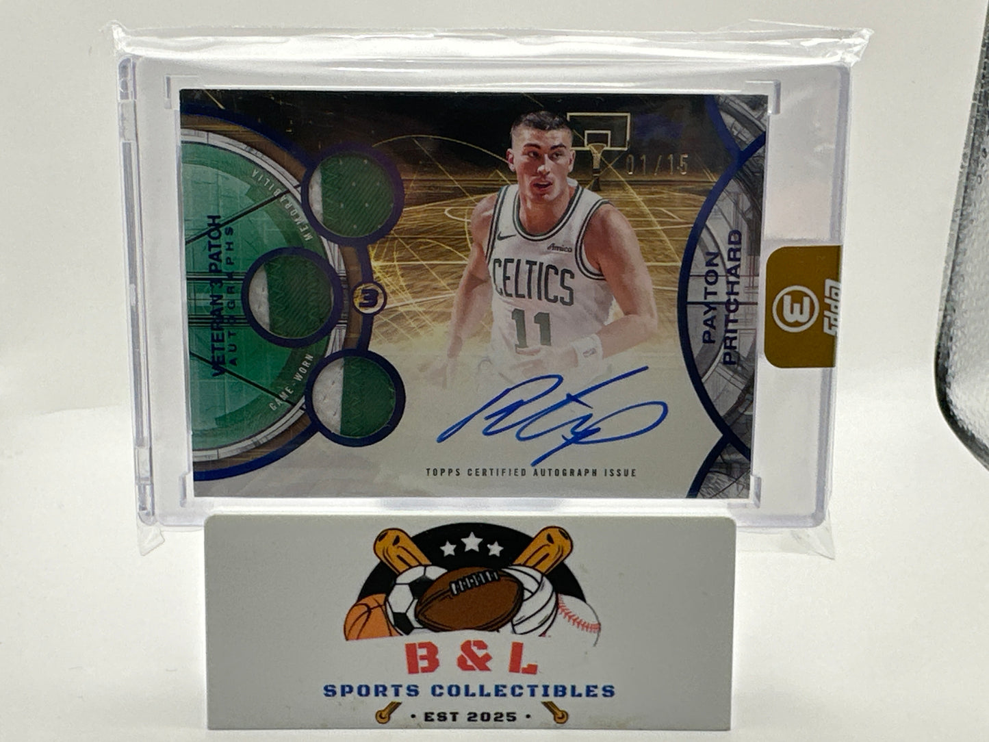 2025-26 Topps 3 Three PAYTON PRITCHARD Triple Game Used Autograph Patch 01/15 🔥