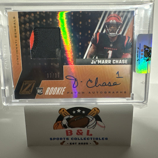 2021 Panini Zenith - Ja’marr Chase - Rookie Patch Auto RPA 93/99! 🔥🔥🔥