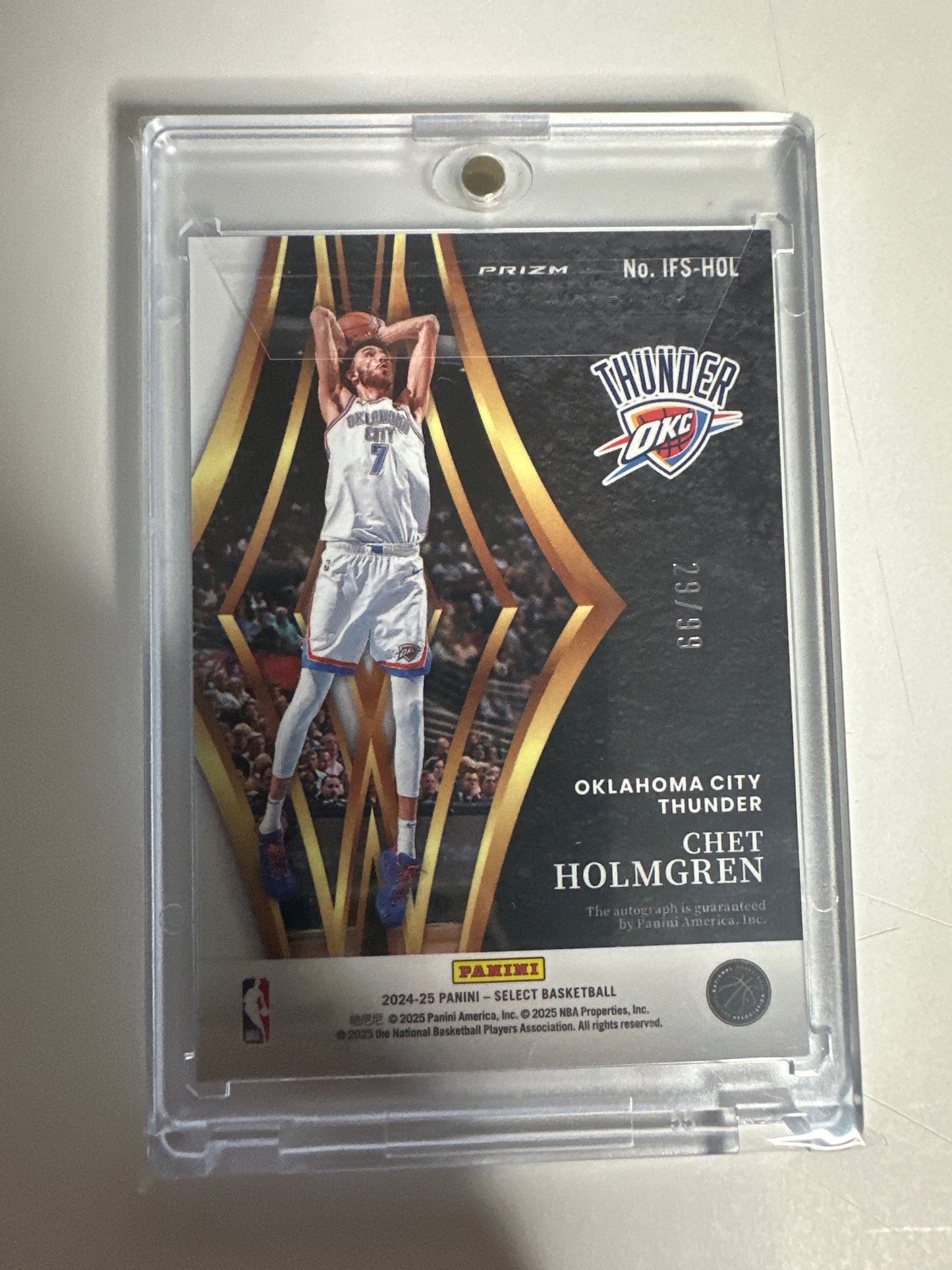 2024 Panini Select Prizm In-Flight Chet Holmgren Auto 29/99