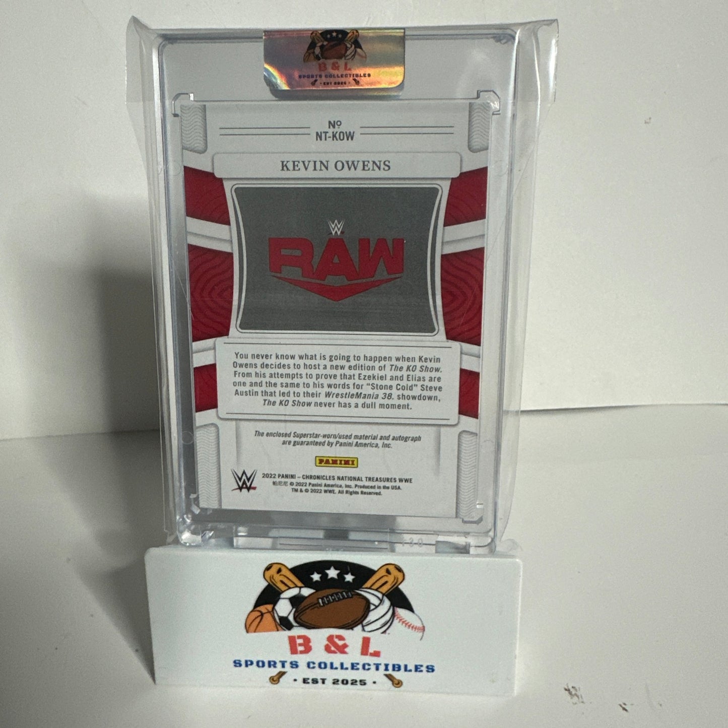 2022 WWE Panini Chronicles National Treasures Kevin Owens Patch Auto 03/10! 🔥