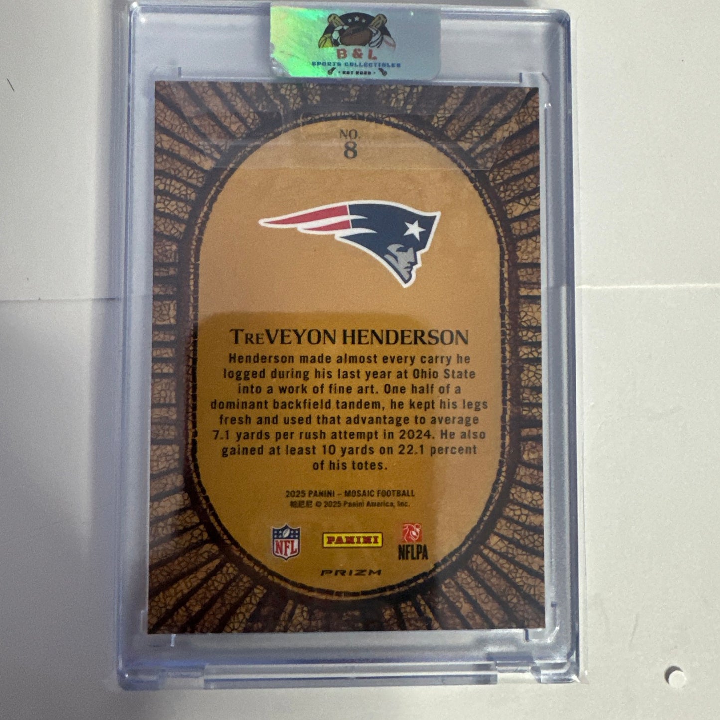 2025 Mosaic TreVeyon Henderson MICRO MOSAIC RC #8 Patriots SSP🔥CASE HIT🔥
