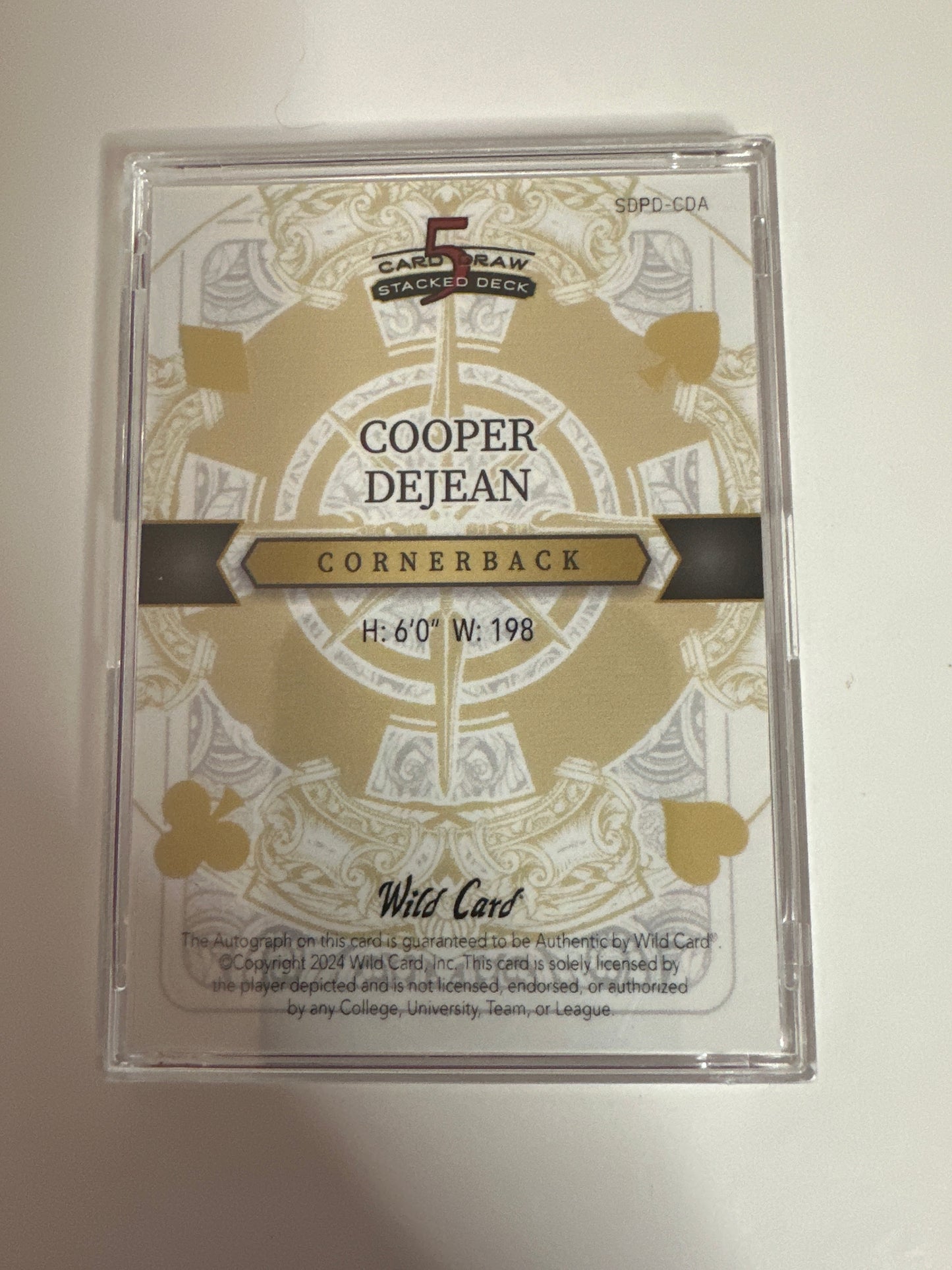 2024 Cooper DeJean AUTO Wild Card 5 Card Draw Pink Queen Of Diamonds Auto 1/1