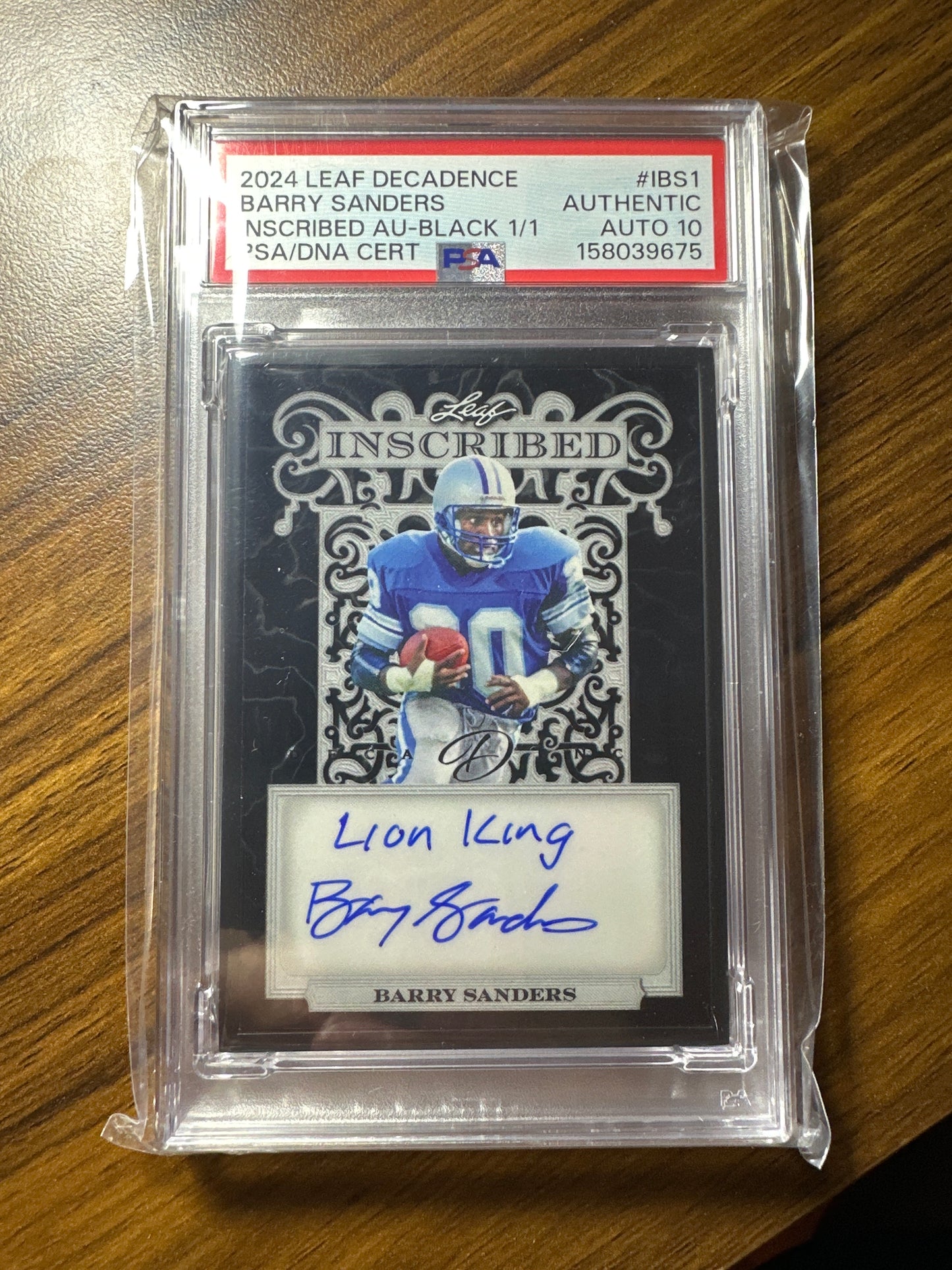2024 Leaf Inscribed Barry Sanders “Lion King” 🦁 👑 Auto 1/1!!🔥🔥😳😳 ONE OF ONE! PSA auto 10!!