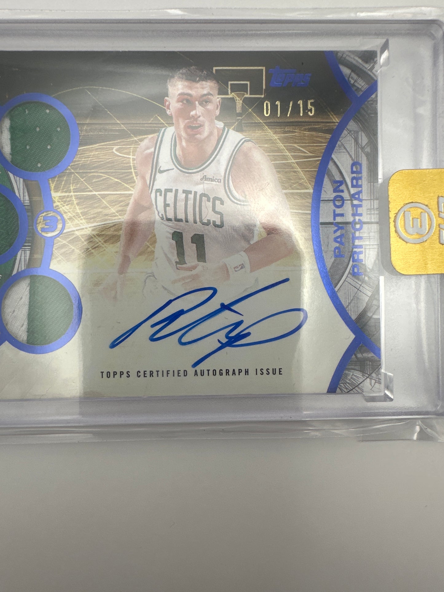 2025-26 Topps 3 Three PAYTON PRITCHARD Triple Game Used Autograph Patch 01/15 🔥