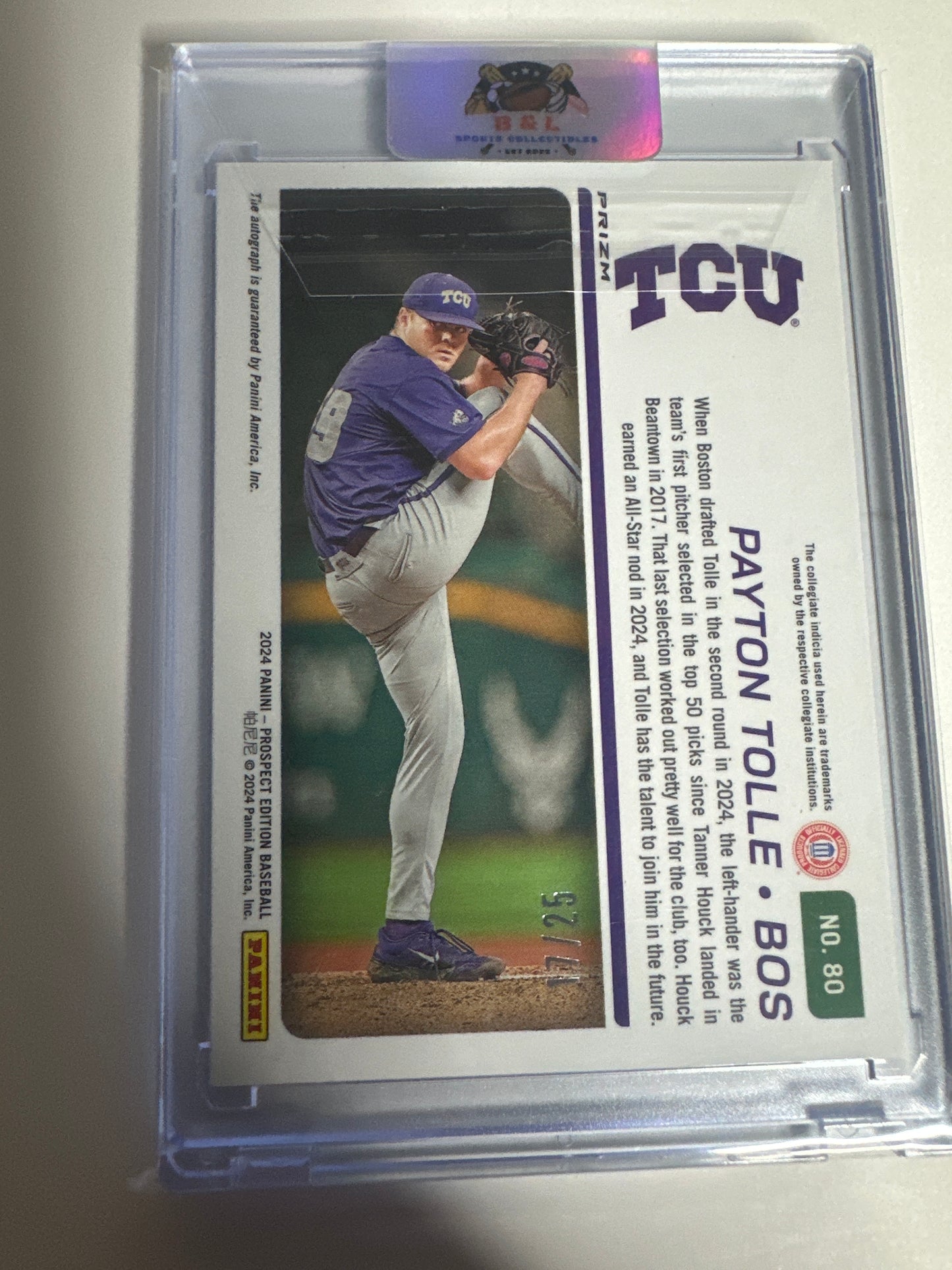 2024 Panini Prospect Ticket Payton Tolle Auto 17/25 😳