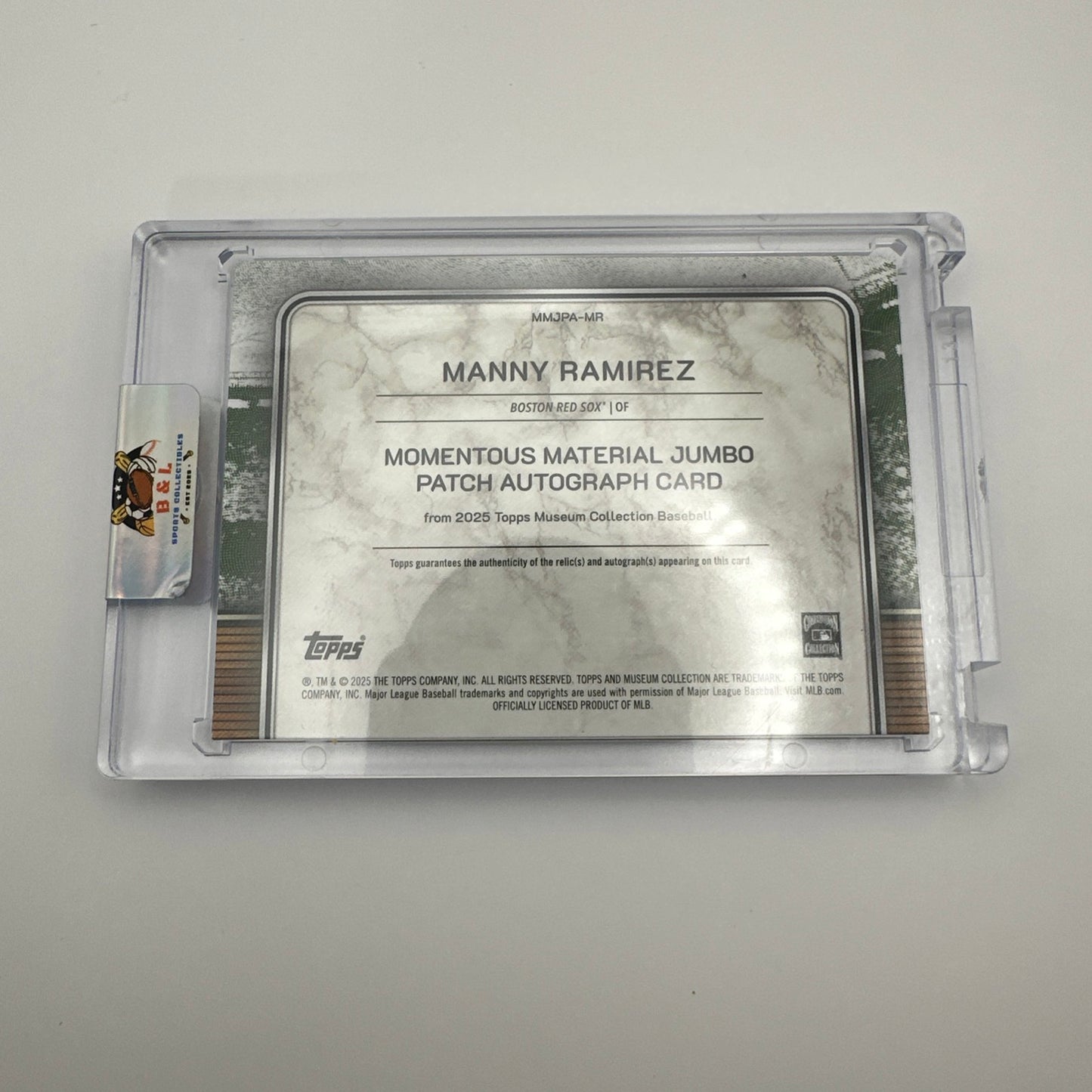 2025 Topps Museum Manny Ramirez Momentous Material Jumbo Patch Auto Ruby 4/5! 🔥