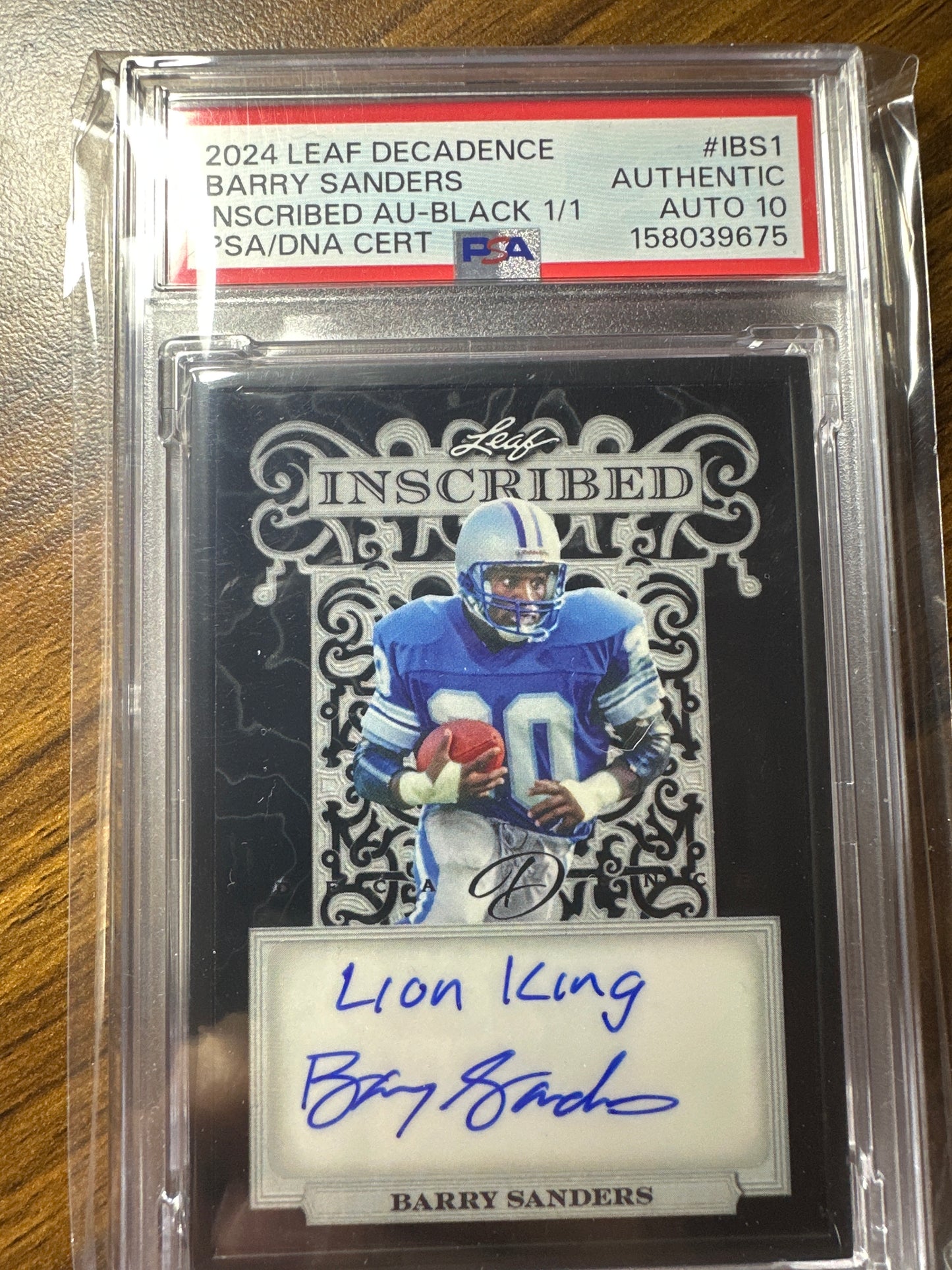 2024 Leaf Inscribed Barry Sanders “Lion King” 🦁 👑 Auto 1/1!!🔥🔥😳😳 ONE OF ONE! PSA auto 10!!