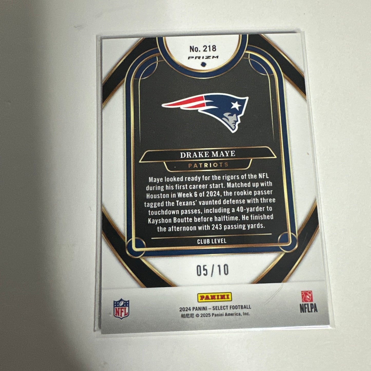 DRAKE MAYE 2024 Panini Select Club Level #218 GOLD Disco Prizm 5/10 ⭐️🔥😳RC!!!