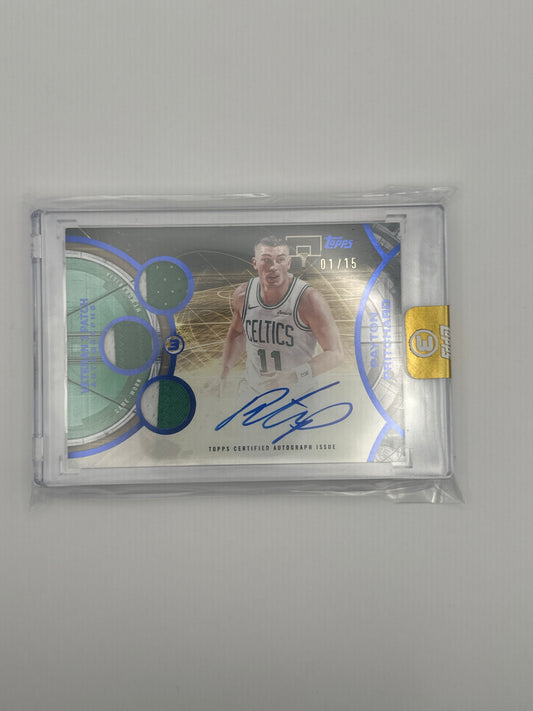 2025-26 Topps 3 Three PAYTON PRITCHARD Triple Game Used Autograph Patch 01/15 🔥