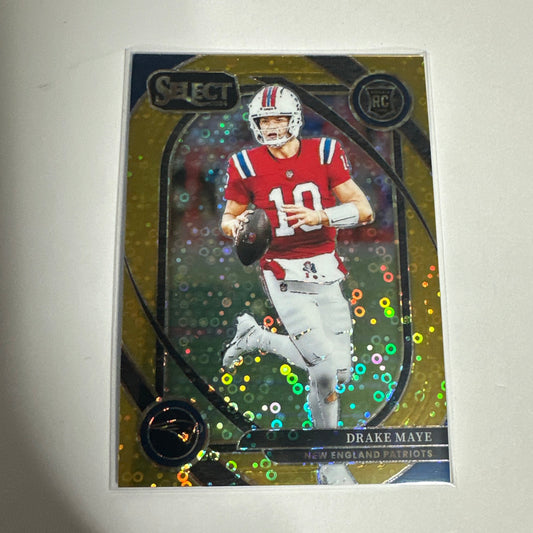 DRAKE MAYE 2024 Panini Select Club Level #218 GOLD Disco Prizm 5/10 ⭐️🔥😳RC!!!