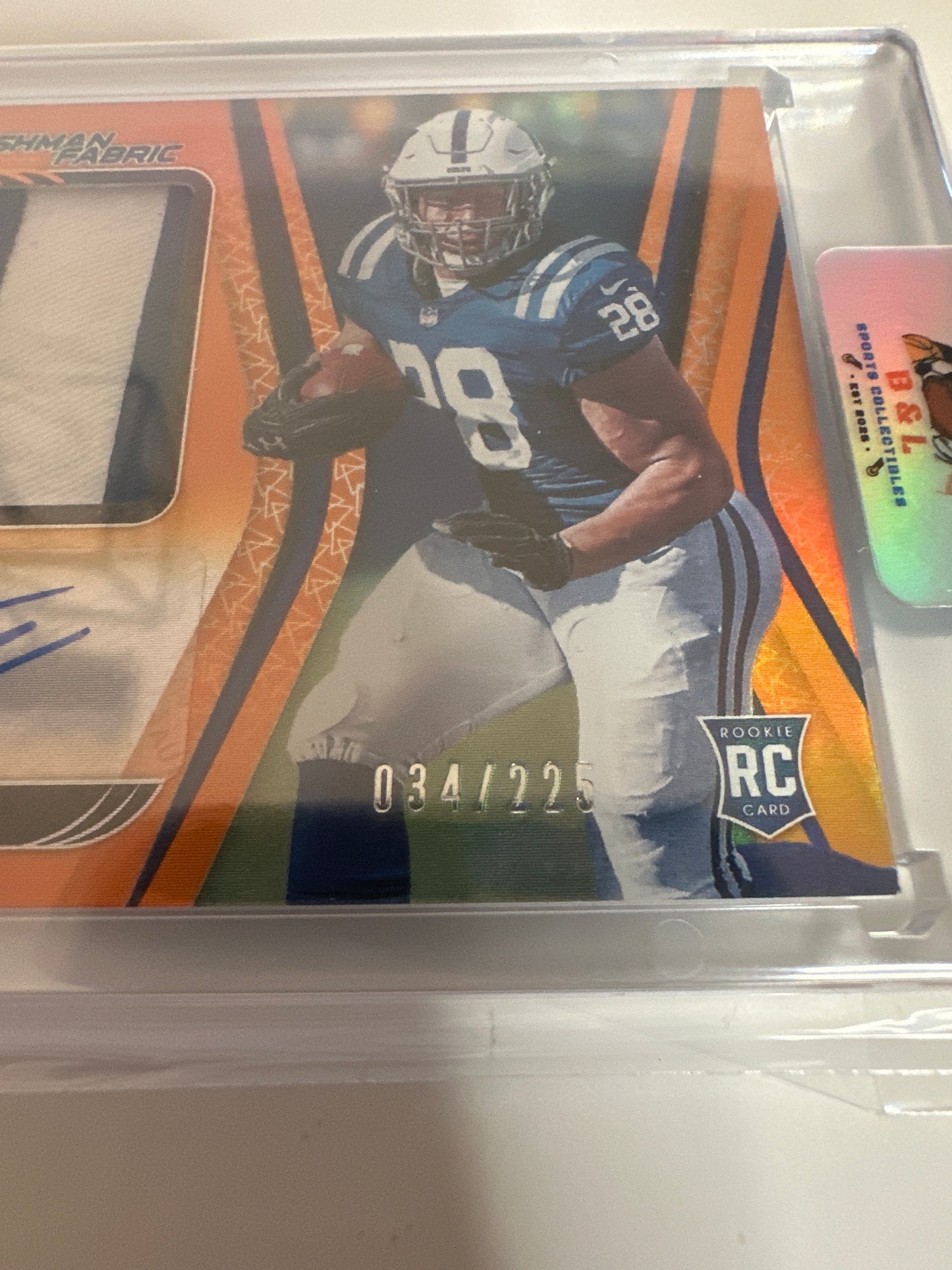 2020 Certified Freshman Fabric Mirror Signatures Jonathan Taylor Orange 034/225 RPA 💥💥